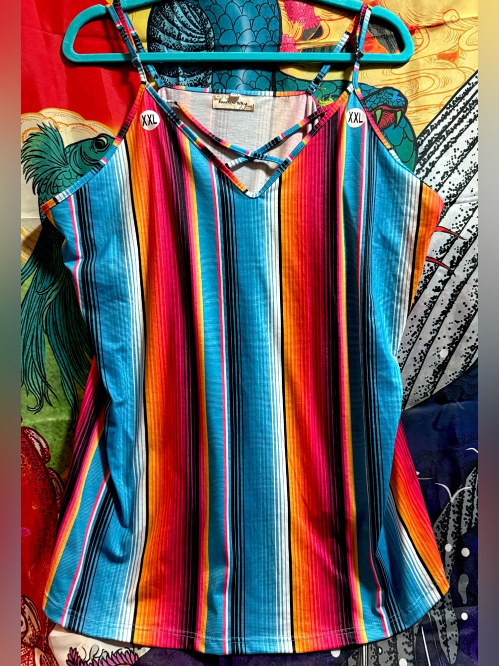 Colorful Serape Tank Top Southern Stitch Size XXL